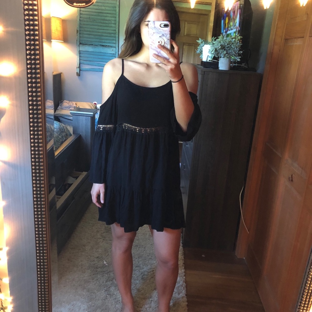 Black boho dress